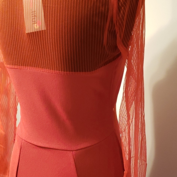 🌾Rust Long Sleeve Midi Dress fit/flare - Picture 4 of 4